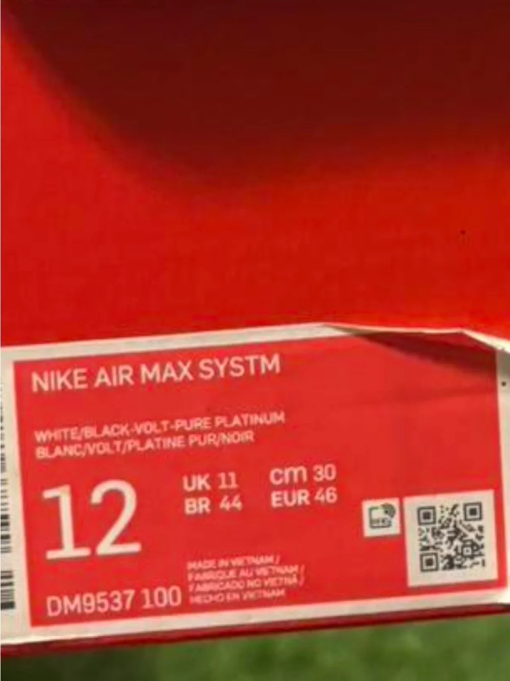 NIKE AIR MAX SYSTM White Black Volt Running Sneakers